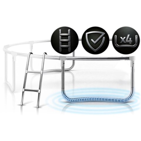 TRAMPOLINA OGRODOWA 15FT/465CM Z SIATKĄ WEWNĘTRZNĄ I DRABINKĄ NEO-SPORT
