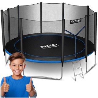 TRAMPOLINA OGRODOWA 15FT/465CM Z SIATKĄ ZEWNĘTRZNĄ I DRABINKĄ NEO-SPORT