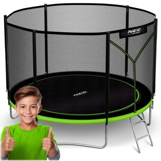 TRAMPOLINA OGRODOWA 8FT/252CM Z SIATKĄ ZEWNĘTRZNĄ I DRABINKĄ NEO-SPORT