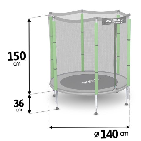 TRAMPOLINA OGRODOWA DLA DZIECI 140 CM 4,5FT NEO-SPORT
