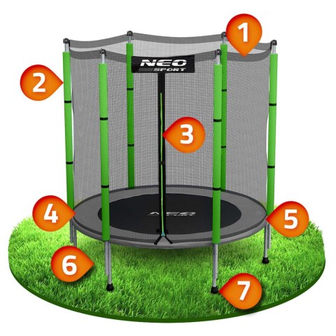 TRAMPOLINA OGRODOWA DLA DZIECI 140 CM 4,5FT NEO-SPORT