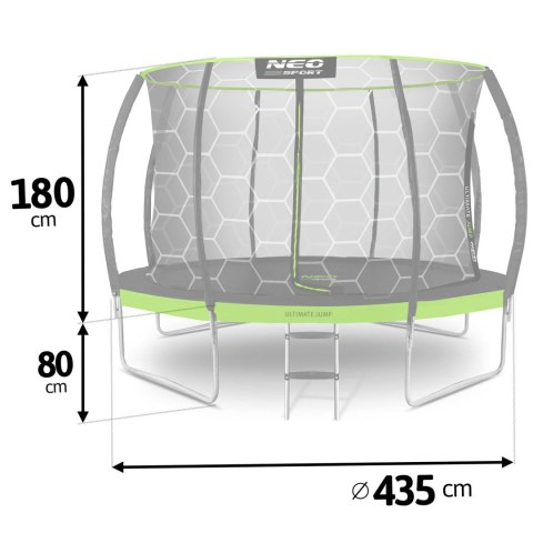 TRAMPOLINA OGRODOWA PROFILOWANA 14FT/435CM Z SIATKĄ WEWNĘTRZNĄ NEO-SPORT