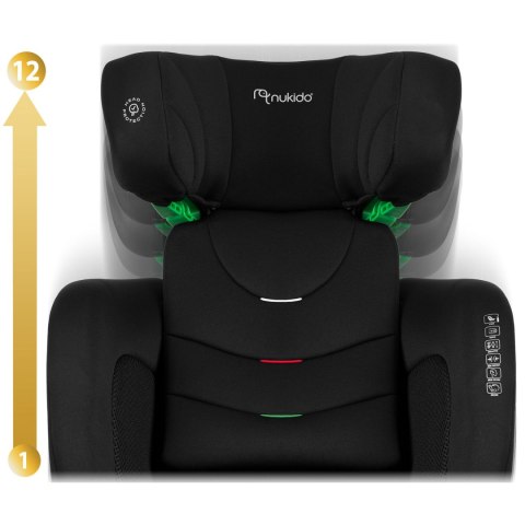 FOTELIK SAMOCHODOWY NUKIDO LOUIS SOFT CZARNY 15-36 KG ISOFIX