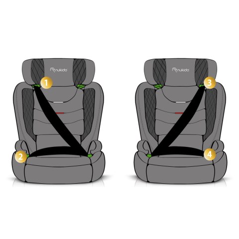 FOTELIK SAMOCHODOWY NUKIDO LOUIS SOFT CZARNY 15-36 KG ISOFIX