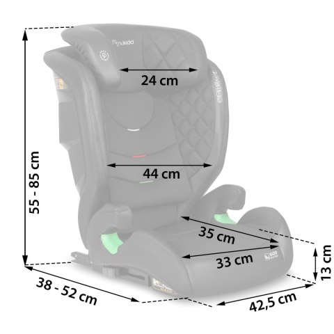 FOTELIK SAMOCHODOWY NUKIDO LOUIS CZARNY 15-36 KG ISOFIX