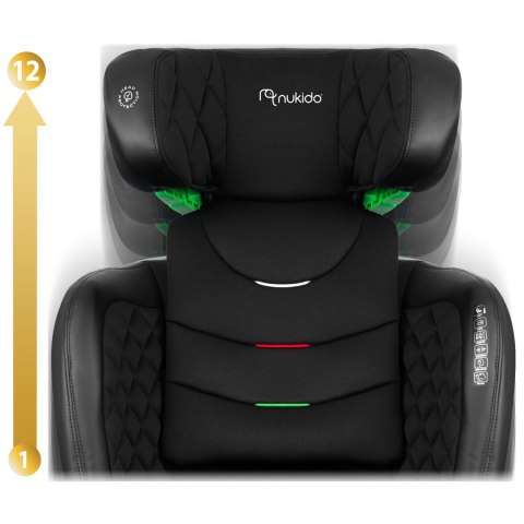 FOTELIK SAMOCHODOWY NUKIDO LOUIS CZARNY 15-36 KG ISOFIX
