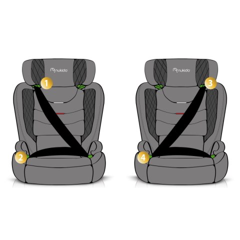 FOTELIK SAMOCHODOWY NUKIDO LOUIS CZARNY 15-36 KG ISOFIX