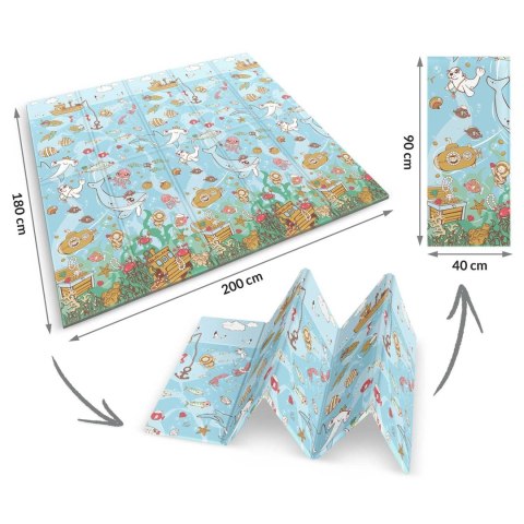 MATA PIANKOWA EDUKACYJNA SKŁADANA 200 X 180 X 1 CM NUKIDO NK-340 OCEAN-ZIEMIA