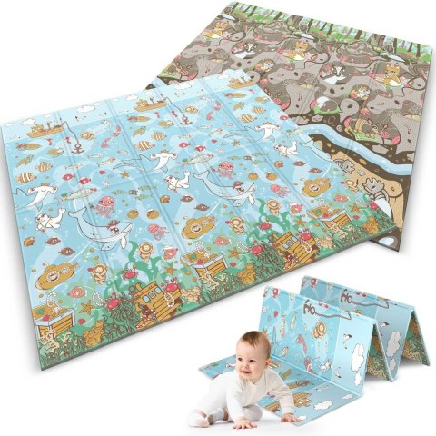 MATA PIANKOWA EDUKACYJNA SKŁADANA 200 X 180 X 1 CM NUKIDO NK-340 OCEAN-ZIEMIA