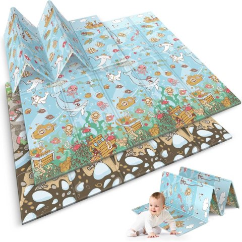 MATA PIANKOWA EDUKACYJNA SKŁADANA 200 X 180 X 1 CM NUKIDO NK-340 OCEAN-ZIEMIA