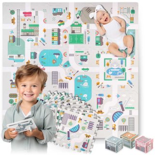 MATA PIANKOWA PUZZLE 120X120CM + PIANKOWE FIGURKI NUKIDO TOWN