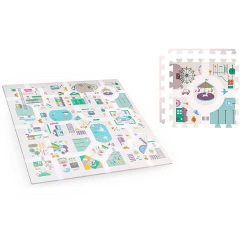 MATA PIANKOWA PUZZLE 120X120CM + PIANKOWE FIGURKI NUKIDO TOWN