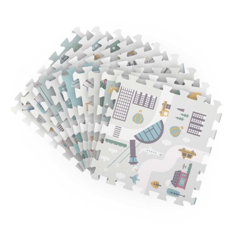 MATA PIANKOWA PUZZLE 120X120CM + PIANKOWE FIGURKI NUKIDO TOWN