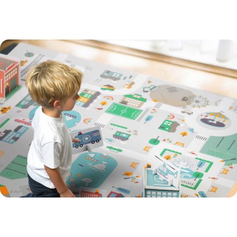 MATA PIANKOWA PUZZLE 120X120CM + PIANKOWE FIGURKI NUKIDO TOWN