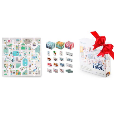 MATA PIANKOWA PUZZLE 120X120CM + PIANKOWE FIGURKI NUKIDO TOWN