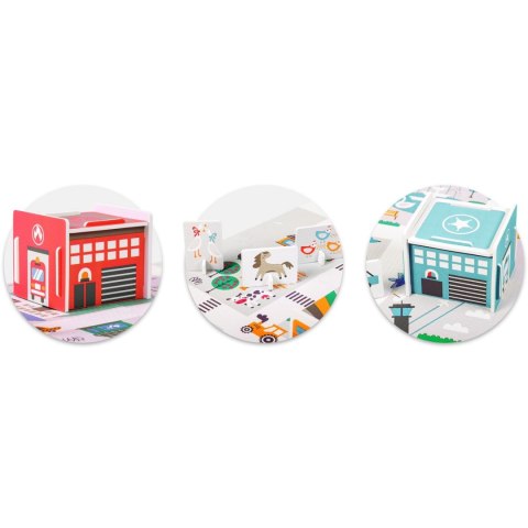 MATA PIANKOWA PUZZLE 120X120CM + PIANKOWE FIGURKI NUKIDO TOWN