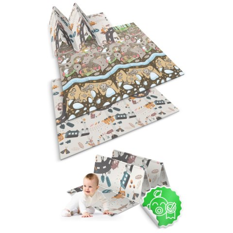 MATA PIANKOWA SKŁADANA 200 X 180 X 1 CM NUKIDO NK-340 ZIEMIA-POCIĄG