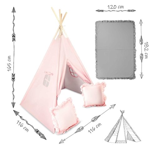 NAMIOT TIPI DLA DZIECI NK-406 NUKIDO - JASNO RÓŻOWY