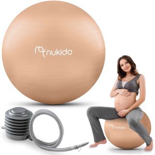 PIŁKA CIĄŻOWA DO AEROBIKU 65 CM NS-951 BEŻOWA