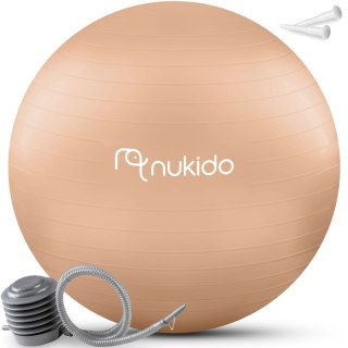 PIŁKA CIĄŻOWA DO AEROBIKU 65 CM NS-951 BEŻOWA