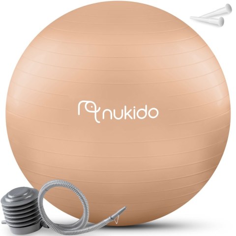 PIŁKA CIĄŻOWA DO AEROBIKU 65 CM NS-951 BEŻOWA