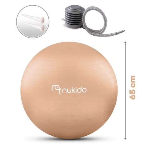 PIŁKA CIĄŻOWA DO AEROBIKU 65 CM NS-951 BEŻOWA