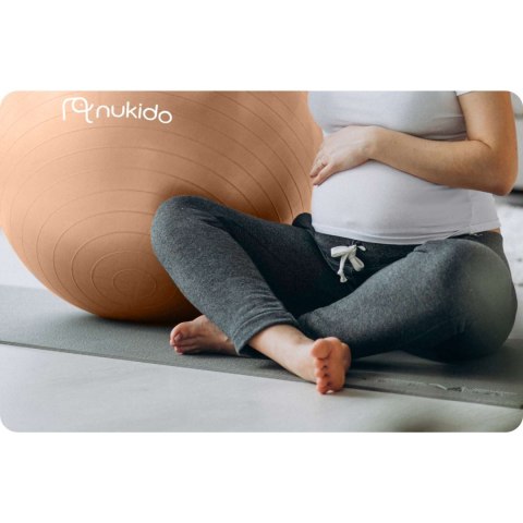 PIŁKA CIĄŻOWA DO AEROBIKU 65 CM NS-951 BEŻOWA