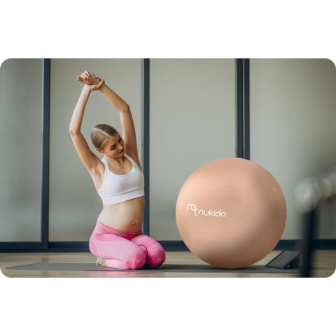 PIŁKA CIĄŻOWA DO AEROBIKU 65 CM NS-951 BEŻOWA