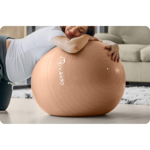PIŁKA CIĄŻOWA DO AEROBIKU 65 CM NS-951 BEŻOWA