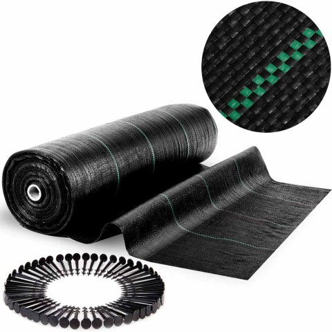 AGROTKANINA OGRODOWA 1,6 M X 50 M 70 G/M2 + 50 SZPILEK PLONOS - CZARNA