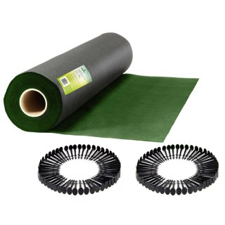 AGROWŁÓKNINA OGRODOWA 1,6 M X 100 M 90 G/M2 + 100 SZPILEK PLONOS - CZARNO-ZIELONA
