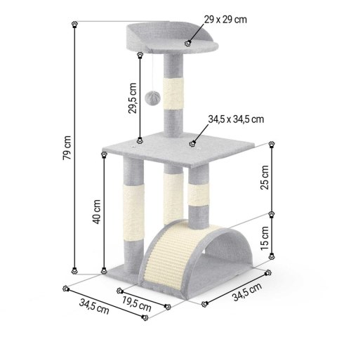 DRAPAK DLA KOTA 79 CM PH-003 PETHAUS SZARY