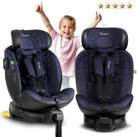 FOTELIK SAMOCHODOWY NUKIDO AERO LINE CZARNO-GRANATOWY 0-36 KG ISOFIX