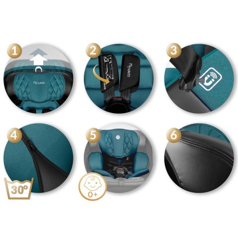 FOTELIK SAMOCHODOWY NUKIDO PRESTIGE LINE CZARNO-NIEBIESKI 0-36 KG ISOFIX