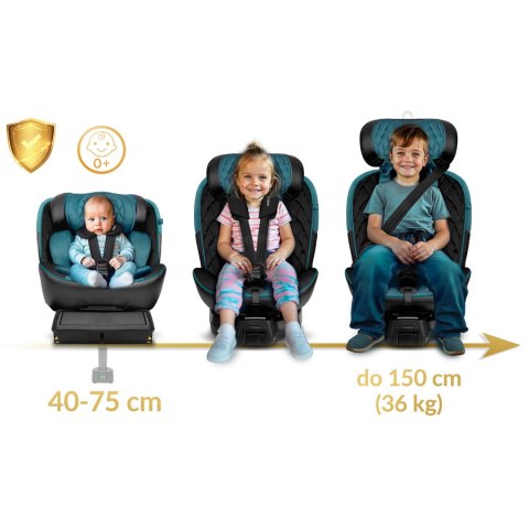 FOTELIK SAMOCHODOWY NUKIDO PRESTIGE LINE CZARNO-NIEBIESKI 0-36 KG ISOFIX