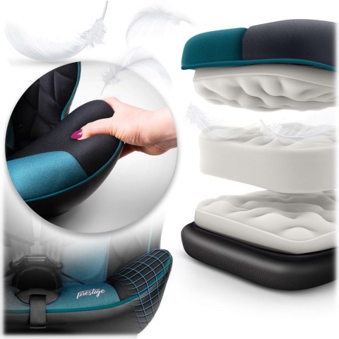 FOTELIK SAMOCHODOWY NUKIDO PRESTIGE LINE CZARNO-NIEBIESKI 0-36 KG ISOFIX