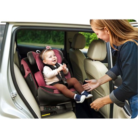 FOTELIK SAMOCHODOWY NUKIDO PRESTIGE LINE CZARNO-RÓŻOWY 0-36 KG ISOFIX