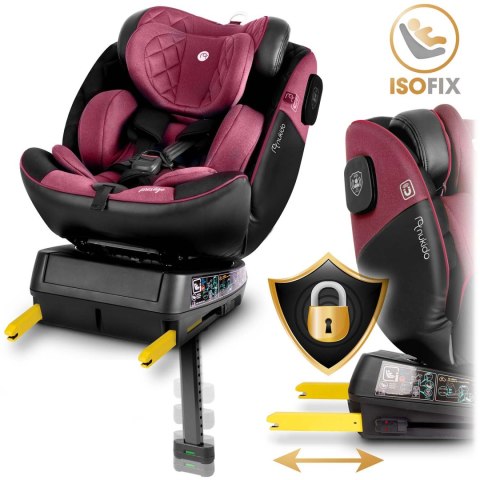 FOTELIK SAMOCHODOWY NUKIDO PRESTIGE LINE CZARNO-RÓŻOWY 0-36 KG ISOFIX