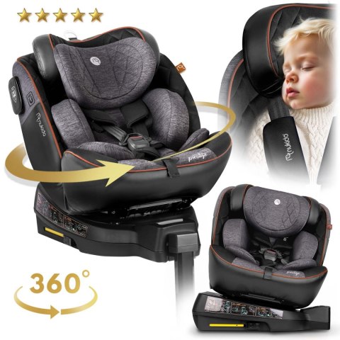 FOTELIK SAMOCHODOWY NUKIDO PRESTIGE LINE CZARNO-SZARY 0-36 KG ISOFIX