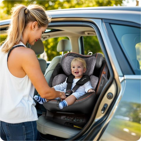 FOTELIK SAMOCHODOWY NUKIDO PRESTIGE LINE CZARNO-SZARY 0-36 KG ISOFIX