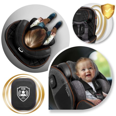 FOTELIK SAMOCHODOWY NUKIDO PRESTIGE LINE CZARNO-SZARY 0-36 KG ISOFIX