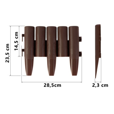 OBRZEŻE OGRODOWE PLONOS 220 CM PL-961 BRĄZOWE