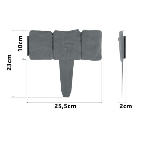 OBRZEŻE OGRODOWE PLONOS 250 CM PL-962 SZARE