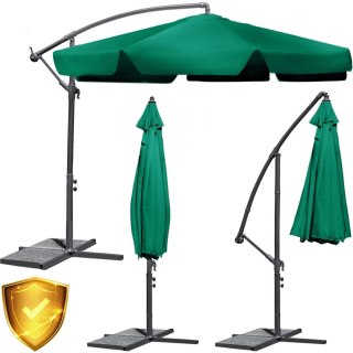 PARASOL OGRODOWY SKŁADANY 6 SEGMENTÓW ZIELONY 350CM