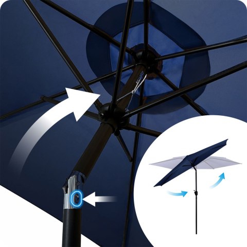 PARASOL OGRODOWY SKŁADANY 6 SEGMENTOWY 300 CM Z POKROWCEM PLONOS PL-884