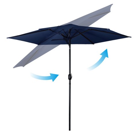 PARASOL OGRODOWY SKŁADANY 6 SEGMENTOWY 300 CM Z POKROWCEM PLONOS PL-884