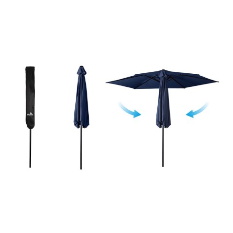 PARASOL OGRODOWY SKŁADANY 6 SEGMENTOWY 300 CM Z POKROWCEM PLONOS PL-884
