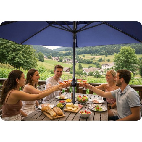 PARASOL OGRODOWY SKŁADANY 6 SEGMENTOWY 300 CM Z POKROWCEM PLONOS PL-884