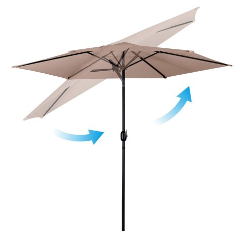 PARASOL OGRODOWY SKŁADANY 6 SEGMENTOWY 300 CM Z POKROWCEM PLONOS PL-884