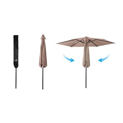 PARASOL OGRODOWY SKŁADANY 6 SEGMENTOWY 300 CM Z POKROWCEM PLONOS PL-884